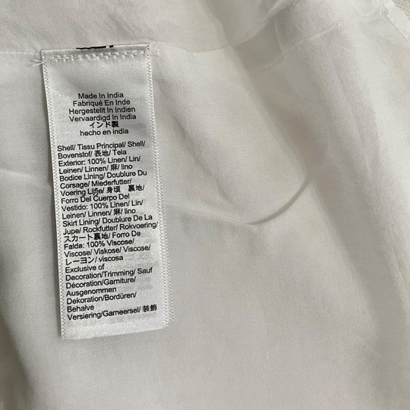 NWT!! J. CREW Cap Sleeve Midi Dress Linen Solid White Smocked Medium Petite MP - Picture 12 of 14